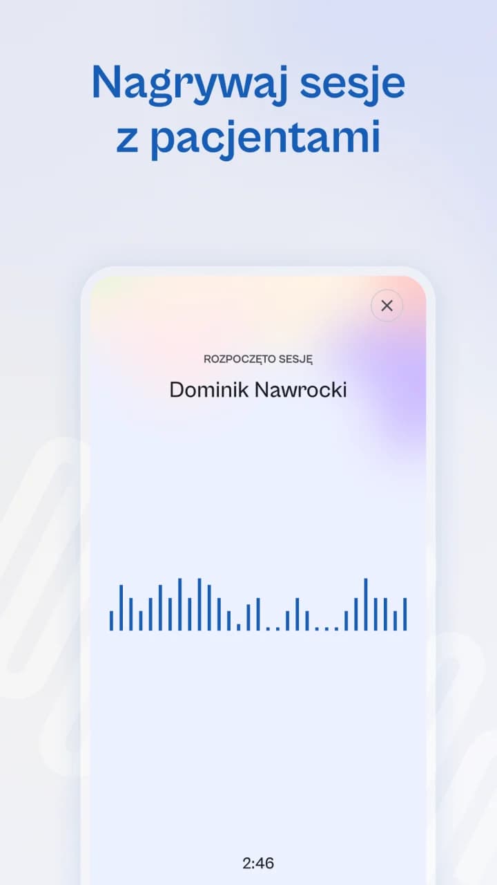 Cognic AI session recording screen with an audio waveform
