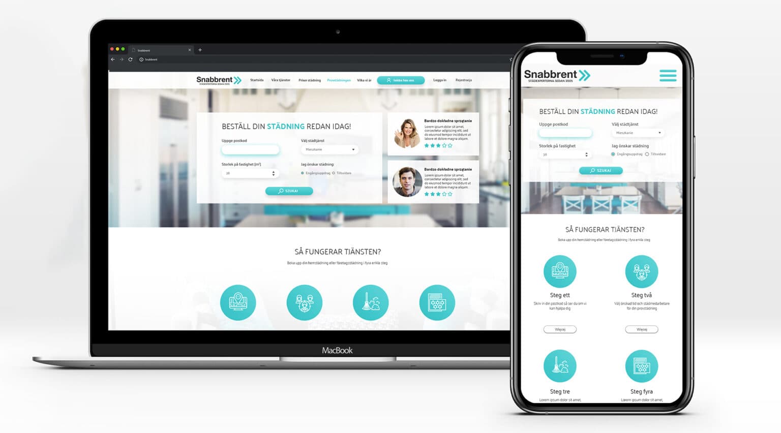 Snabbrent booking interface